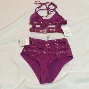 NWT ASOS 2 pieces bejeweled swimsuit
